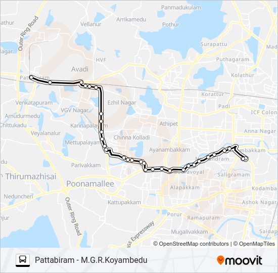 53S Bus Line Map