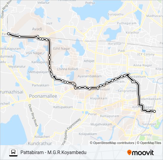 53S Bus Line Map