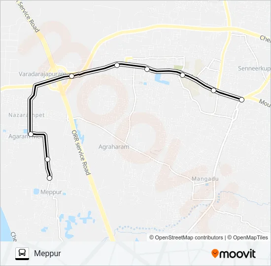 54E Bus Line Map