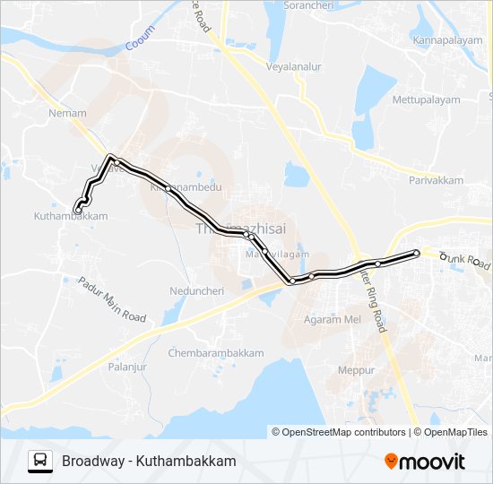 54G bus Line Map