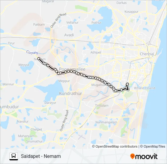 54K Bus Line Map