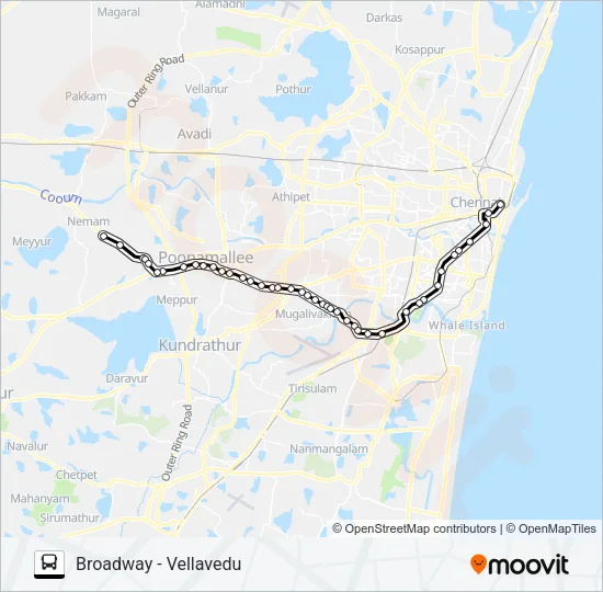 54L Bus Line Map