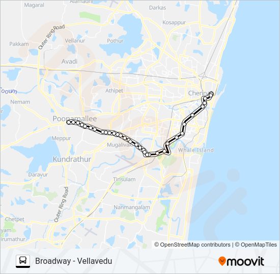 54L Bus Line Map