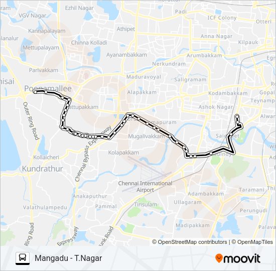 54P Bus Line Map