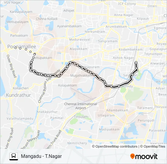 54P Bus Line Map