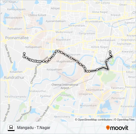 54P Bus Line Map