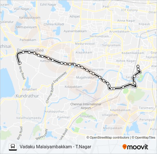 54S Bus Line Map