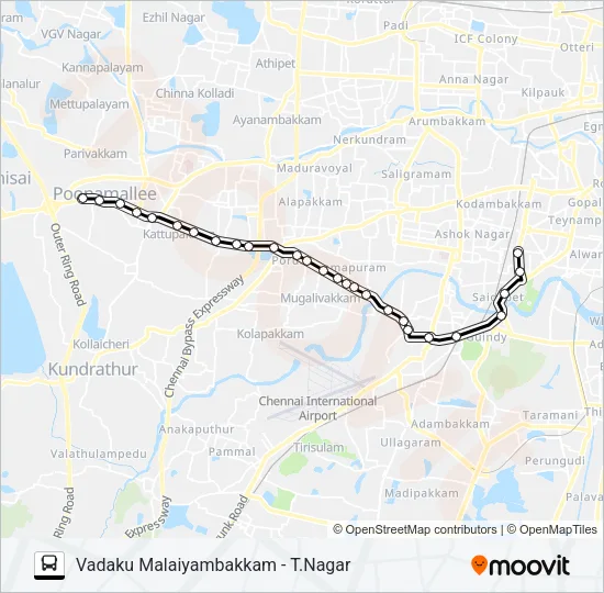54S Bus Line Map