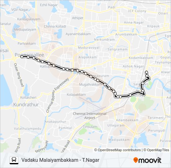 54S Bus Line Map