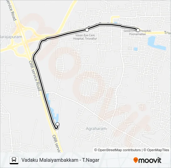 54S Bus Line Map