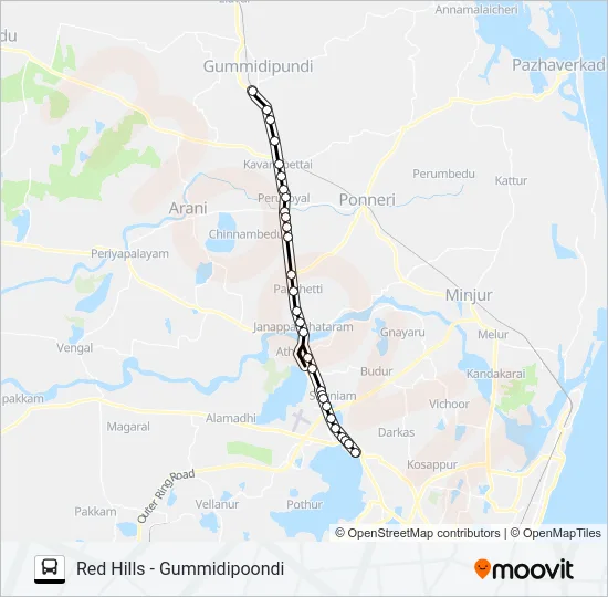 557 Bus Line Map