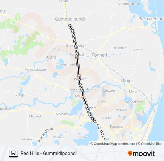 557 Bus Line Map