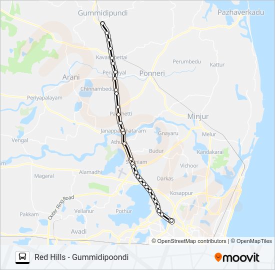 557 Bus Line Map