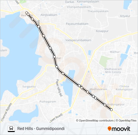 557 Bus Line Map