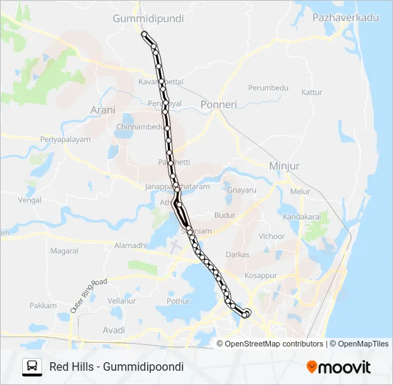 557 Bus Line Map