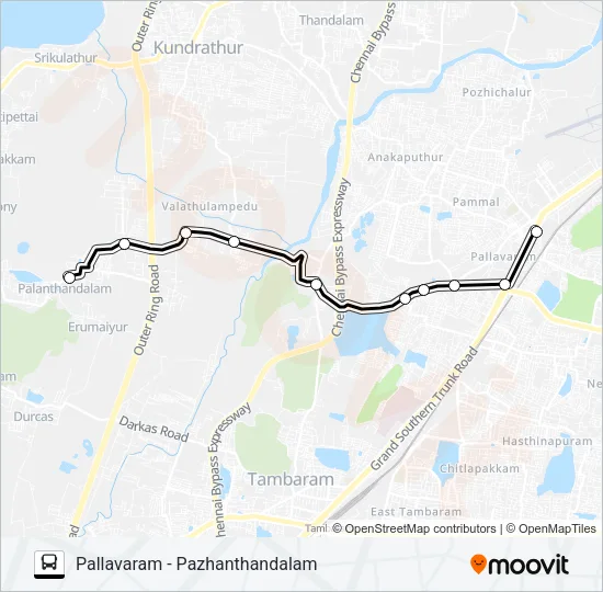 55A Bus Line Map