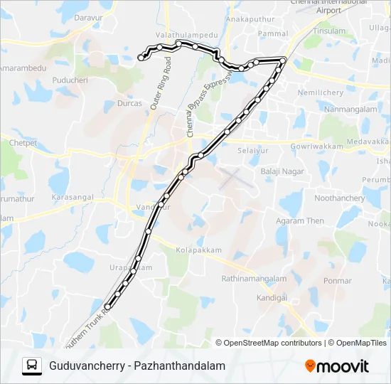 55B Bus Line Map