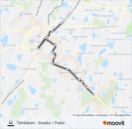 55C Bus Line Map