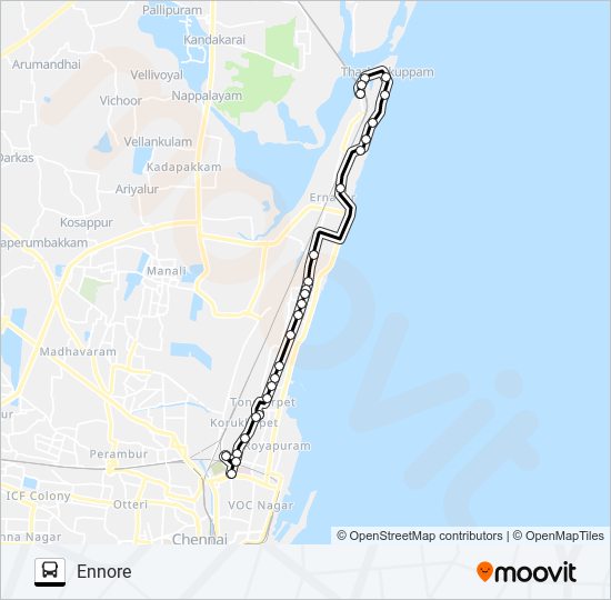 56A bus Line Map