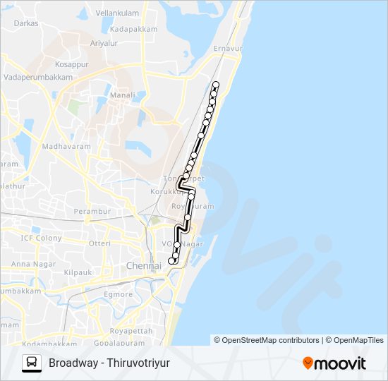 56C Bus Line Map