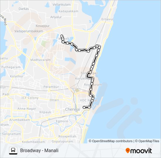 56D Bus Line Map