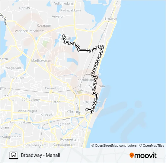 56D Bus Line Map