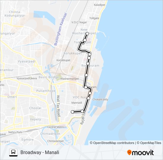 56D Bus Line Map