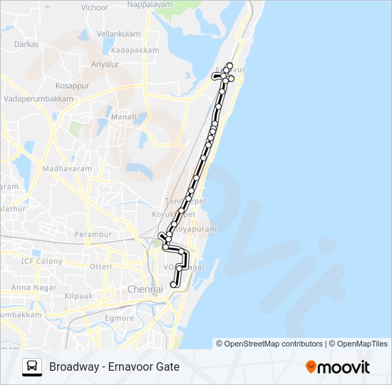 56F Bus Line Map