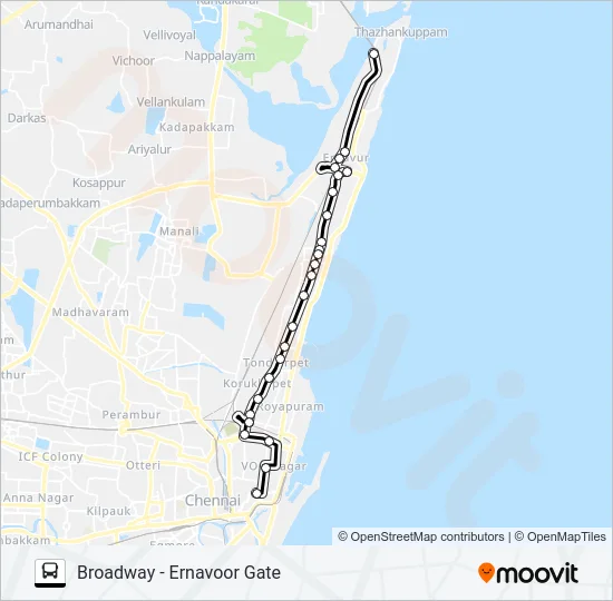 56F Bus Line Map
