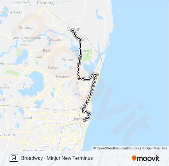 56P Bus Line Map