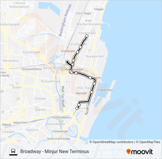 56P Bus Line Map