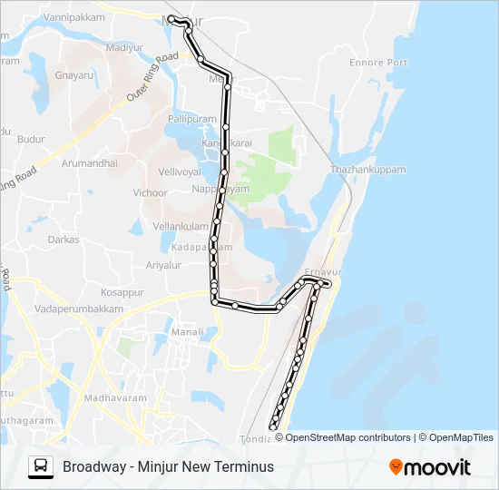 56P Bus Line Map