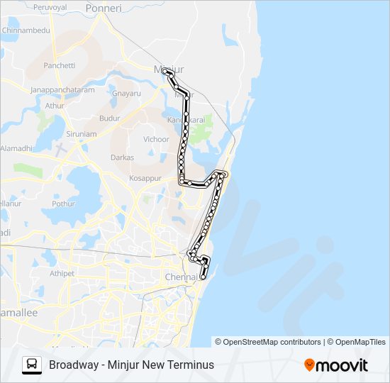 56P Bus Line Map