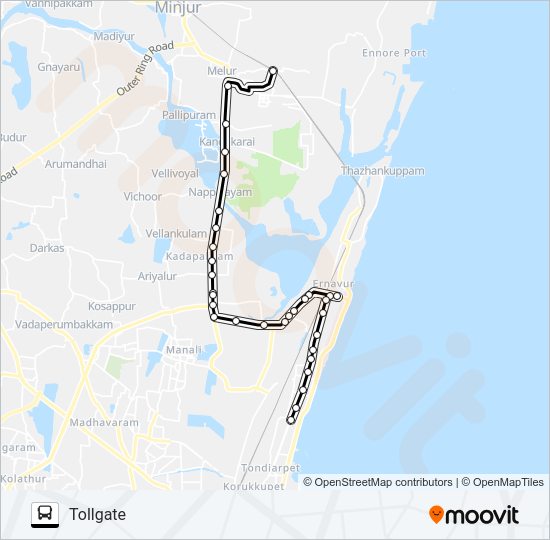 56T Bus Line Map