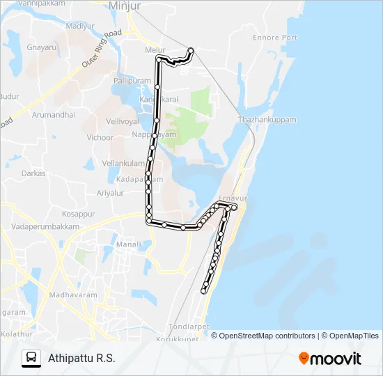 56T Bus Line Map