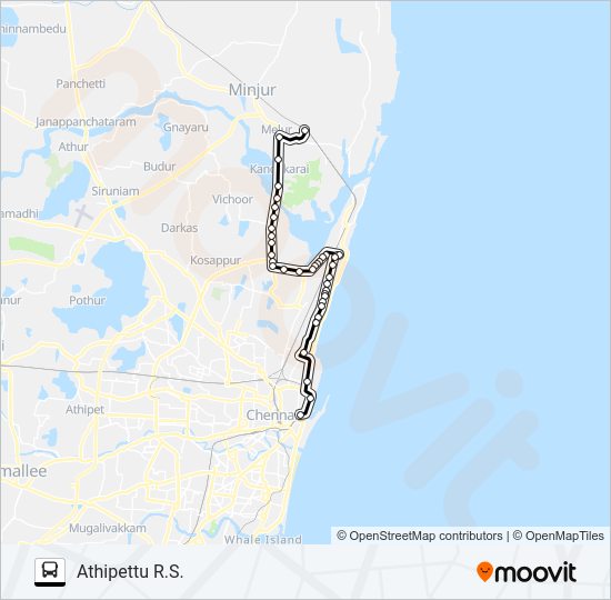 56T Bus Line Map