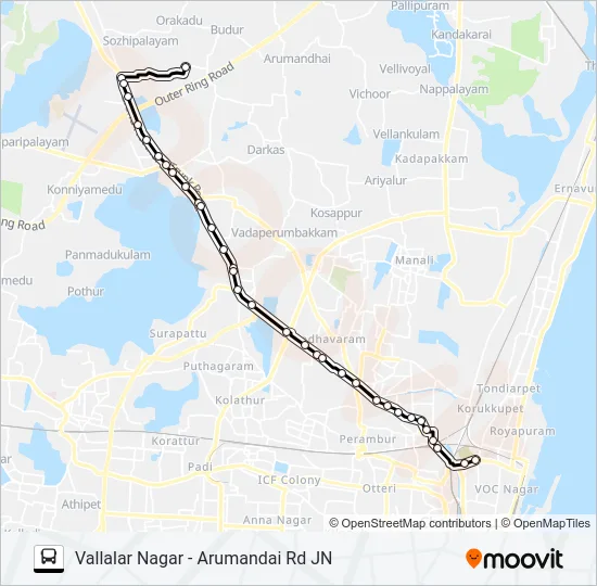 57A Bus Line Map