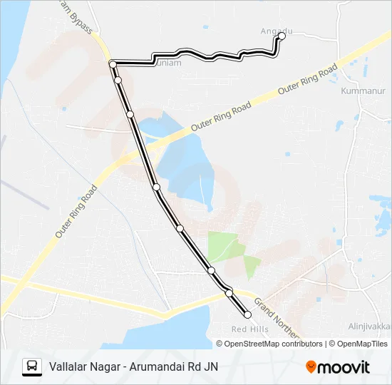 57A Bus Line Map