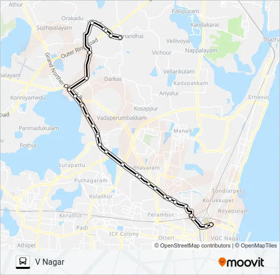 57C Bus Line Map