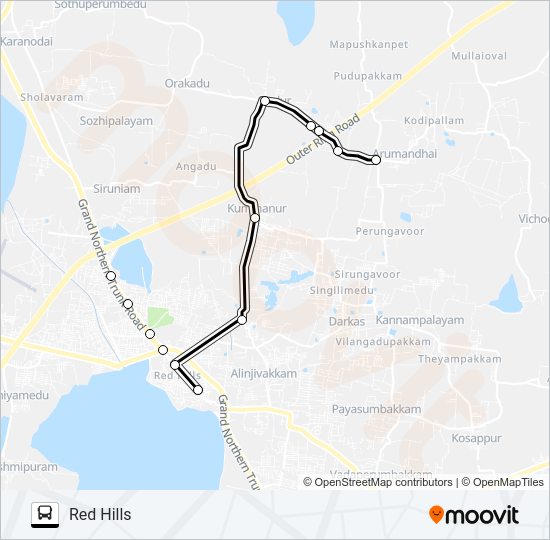 57C Bus Line Map