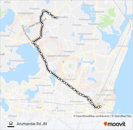 57C bus Line Map