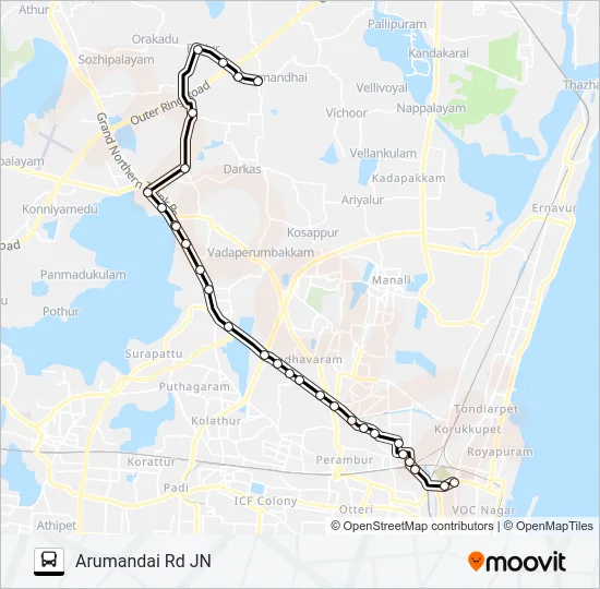 57C Bus Line Map
