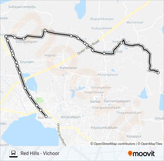 57E Bus Line Map