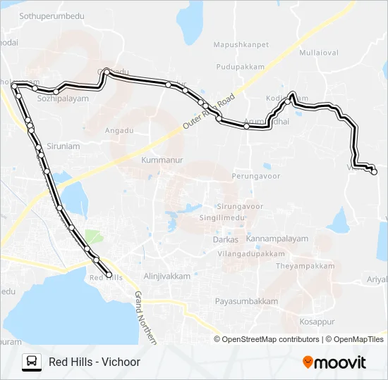 57E Bus Line Map