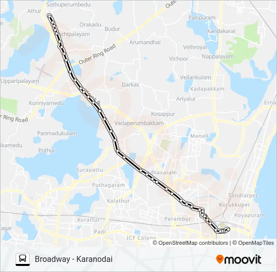57F Bus Line Map