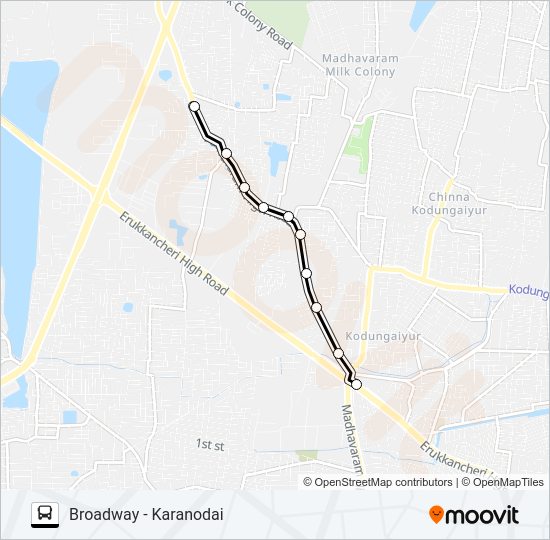 57F Bus Line Map