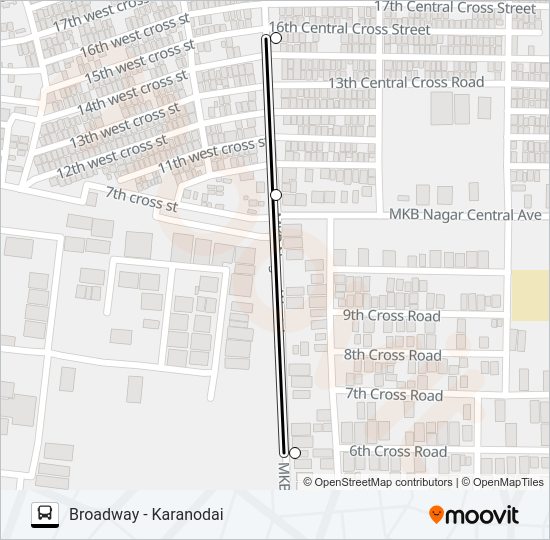 57F Bus Line Map