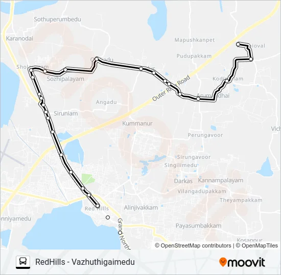 57G Bus Line Map