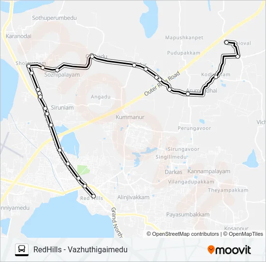 57G Bus Line Map