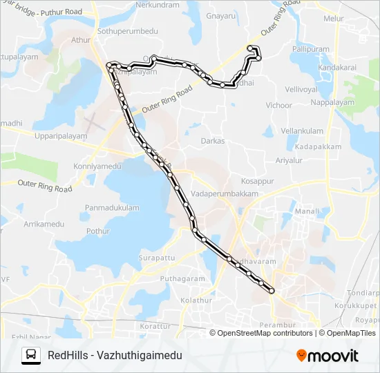 57G Bus Line Map